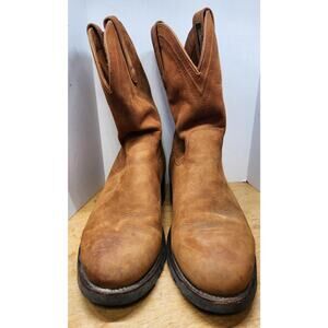 Tecovas Ranch Wear Stockton Umber Dark Brown Leather Size 13D Work Boots